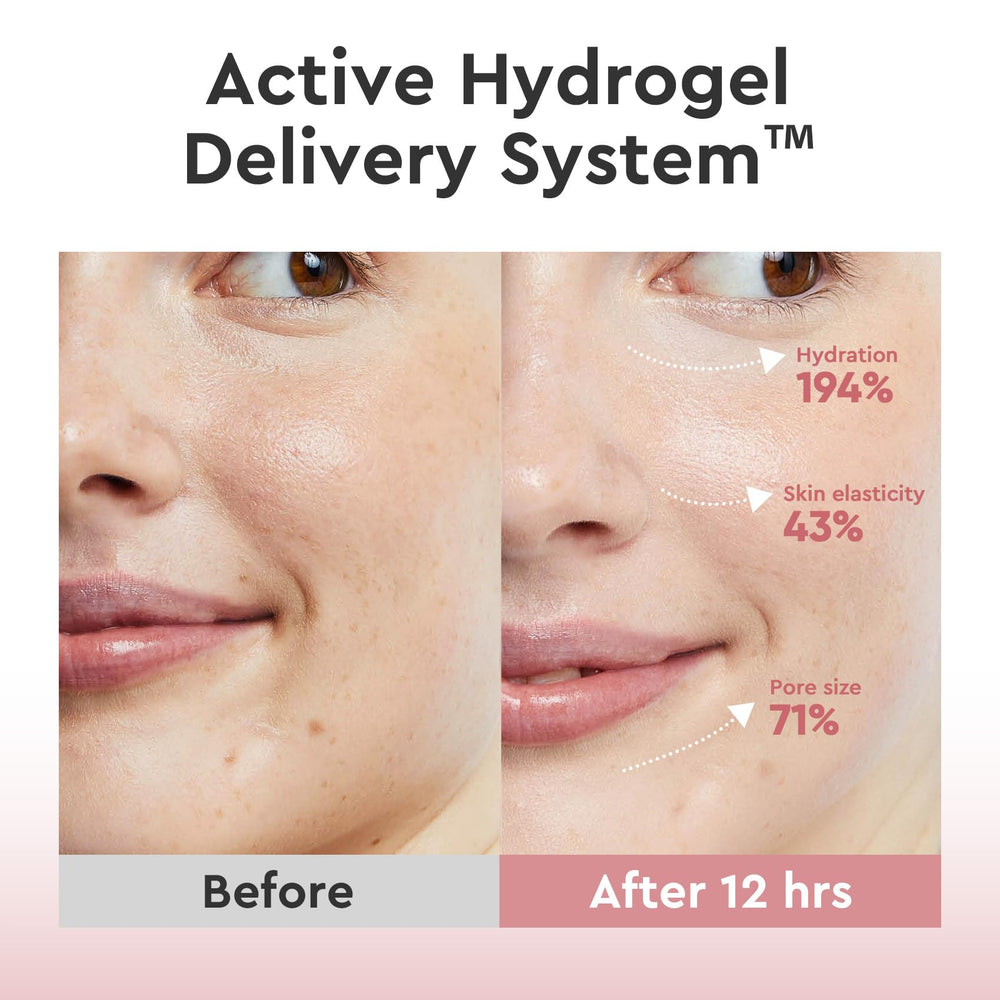 Elvira essence pouring into hydrogel mask highlighting concentrated 28 g essence
