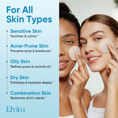 Elvira ingredient label close-up showing active acids and niacinamide