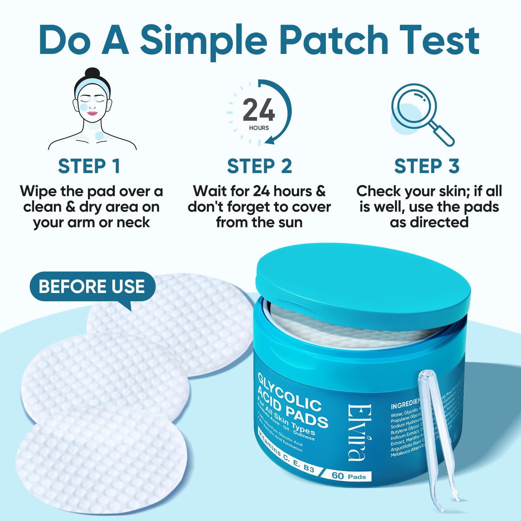 Bathroom vanity with Elvira pads placed for daily skincare routine