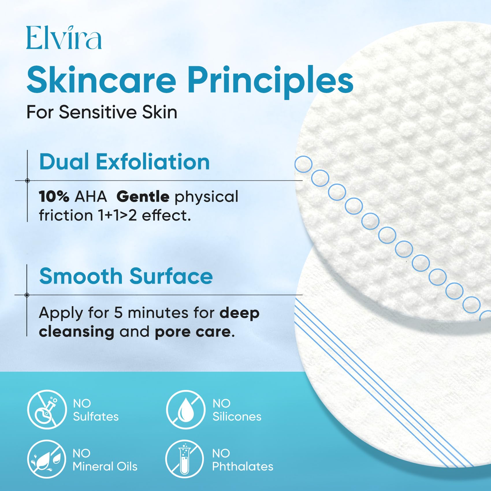 Open Elvira tub with stacked toner pads for convenience and value