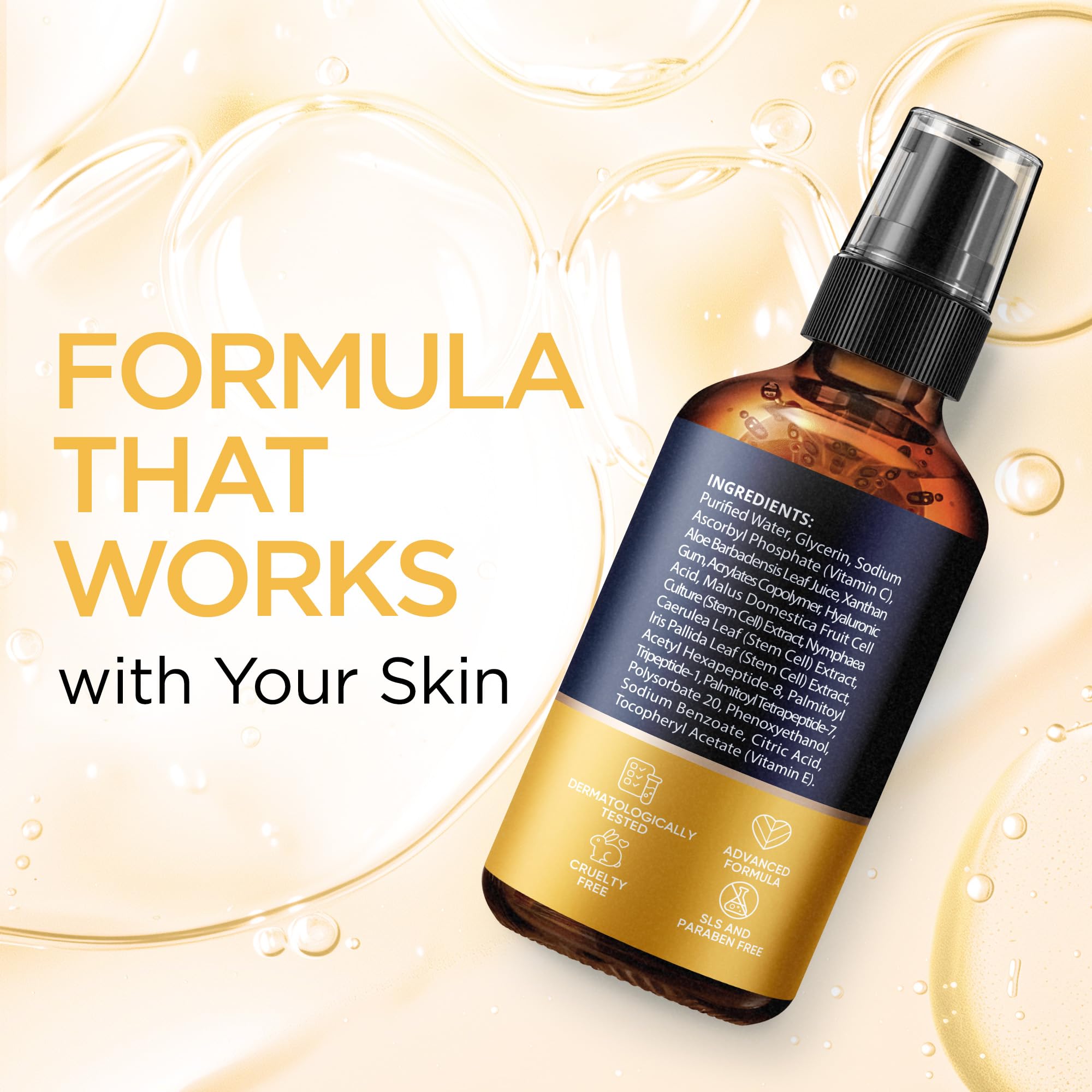 Ember Cloud ingredients flatlay with vitamin C and aloe for clarity