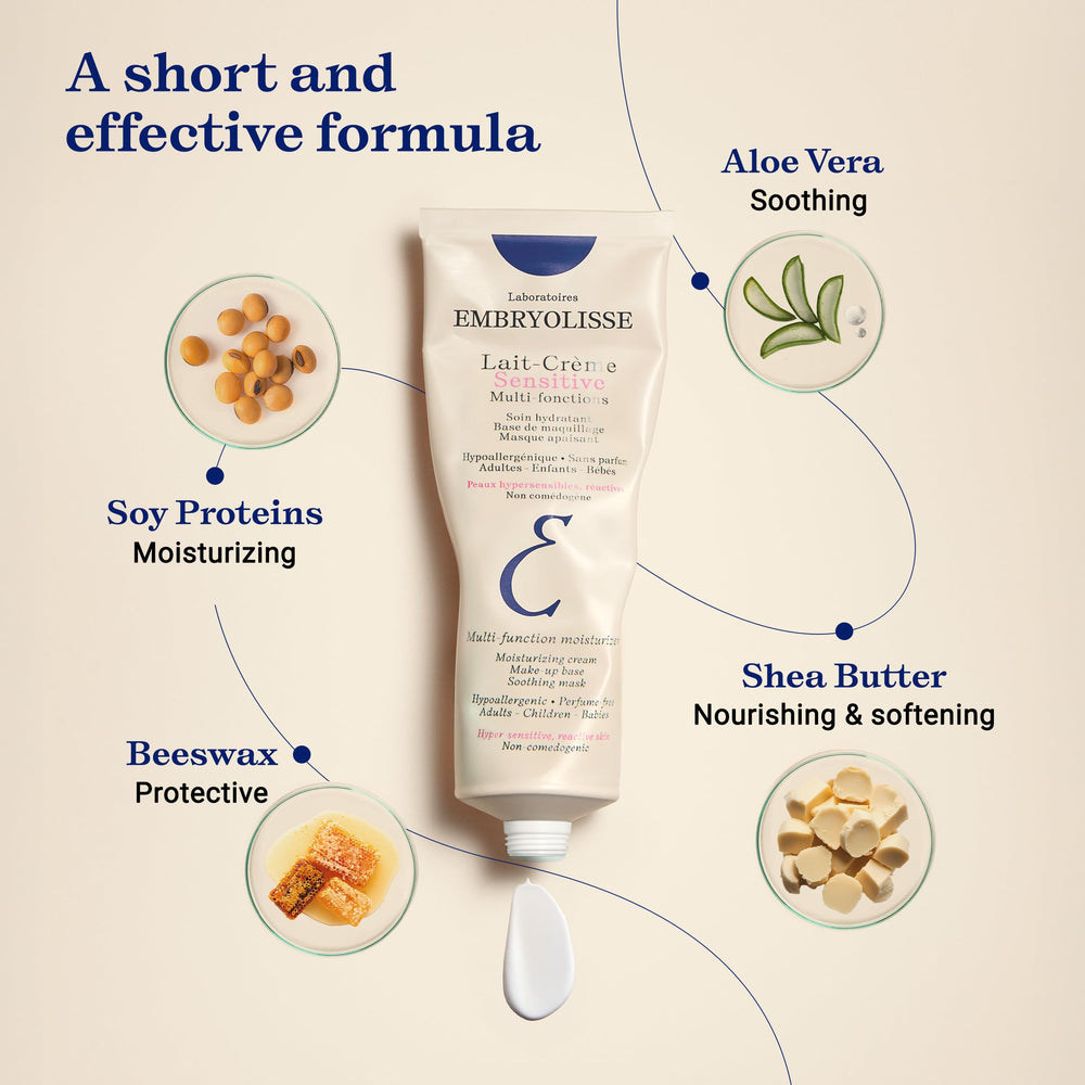 Hand spreading Embryolisse cream demonstrating quick absorption benefit