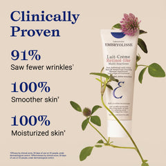 Embryolisse cream applied on hand, gentle nourishing effect shown