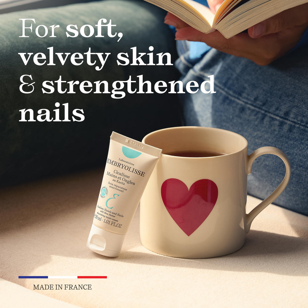 Embryolisse cream applied to hands illustrating instant soothing benefit