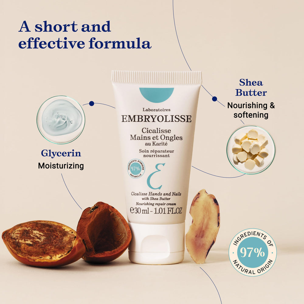 Embryolisse beside keys to show travel size convenience benefit
