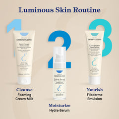 Embryolisse on bathroom vanity lifestyle image signaling daily routine comfort and radiant skin