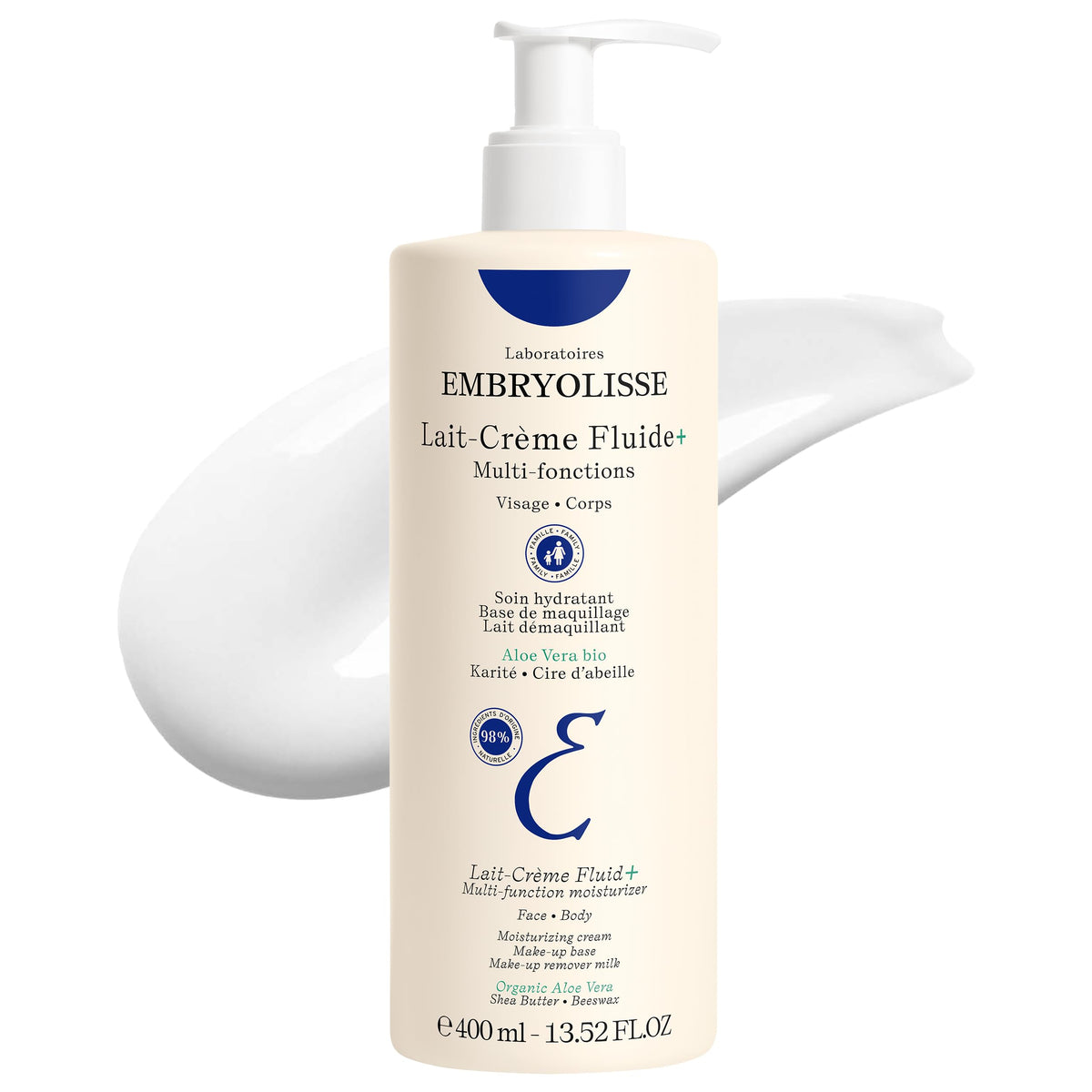 Embryolisse front packaging showing bottle and branding, clear product identity and size benefit