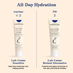 Embryolisse tube next to hand showing true size and travel-friendly benefit