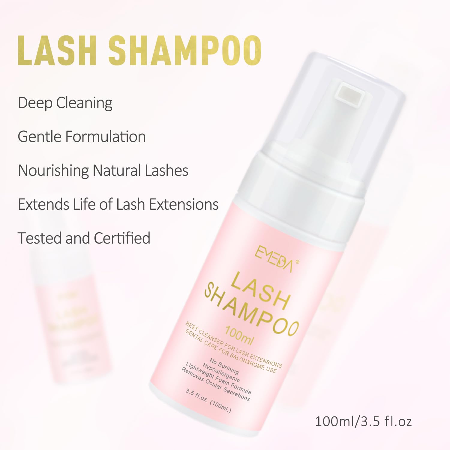 EMEDA foam pump producing gentle cleanser foam for easy application