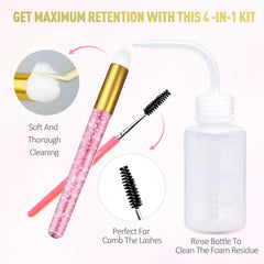 EMEDA kit in a bathroom setting demonstrating an easy at-home lash bath