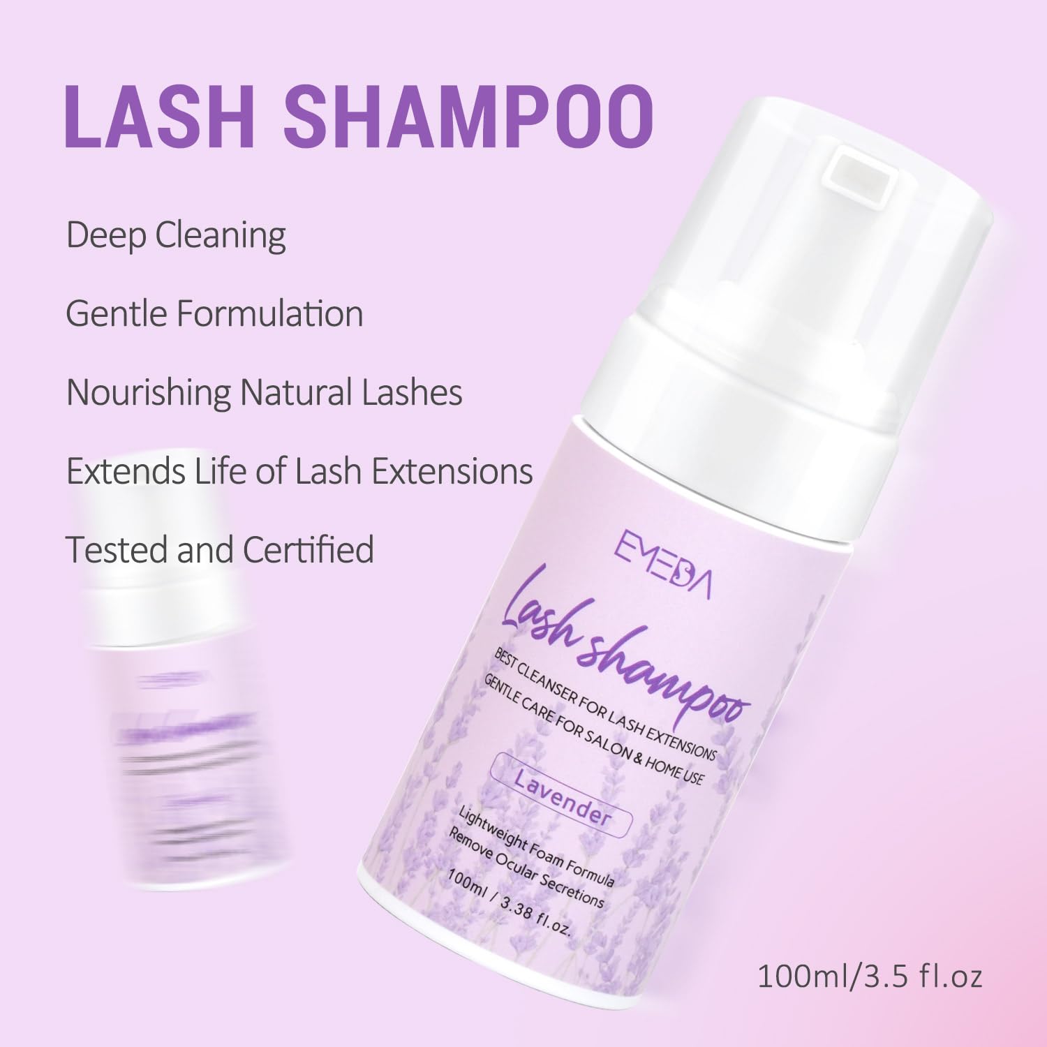 EMEDA lavender foam texture on fingertip demonstrating gentle lather
