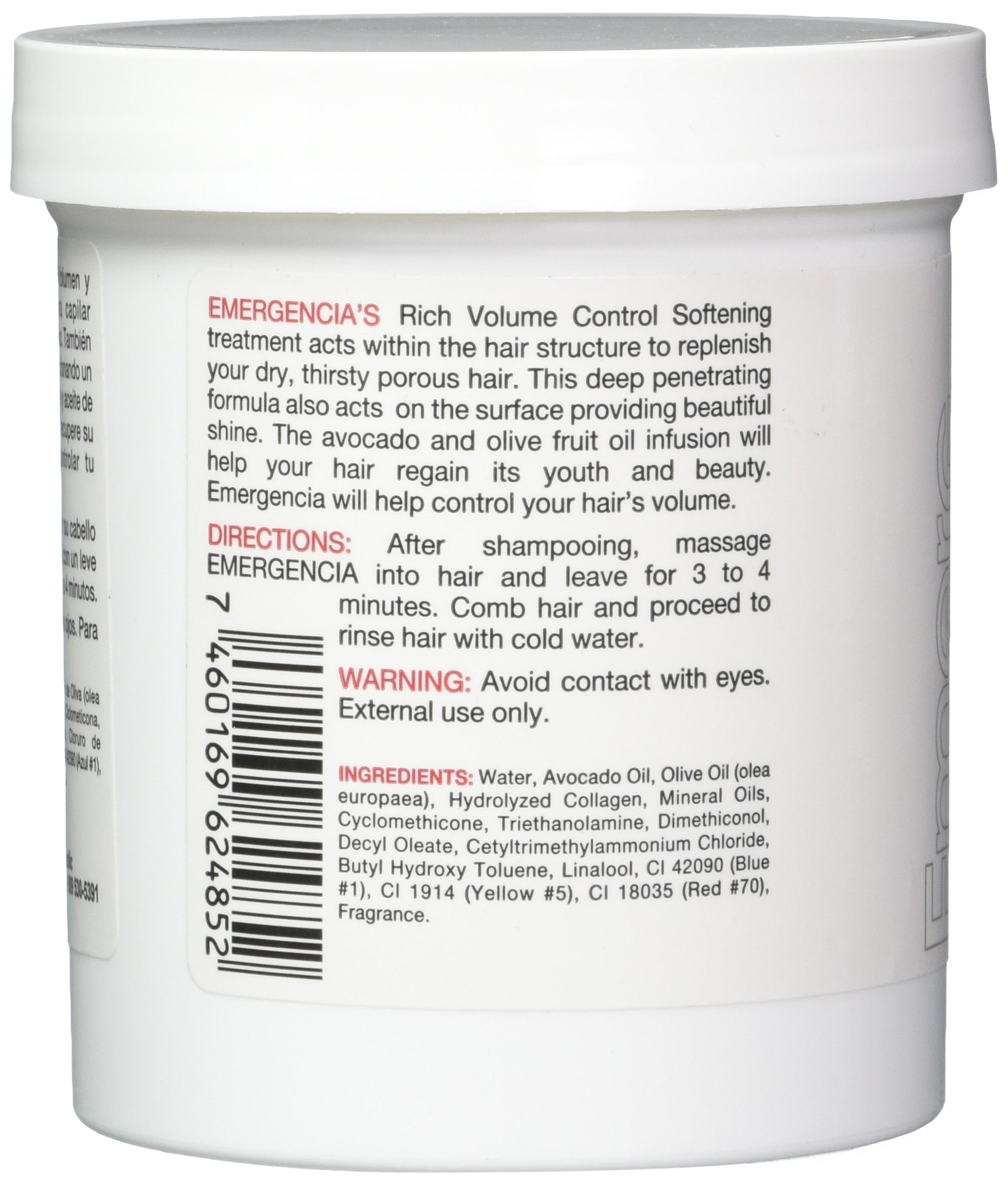 Emergencia mask applied in salon setting on mid-lengths, shows reduced volume benefit