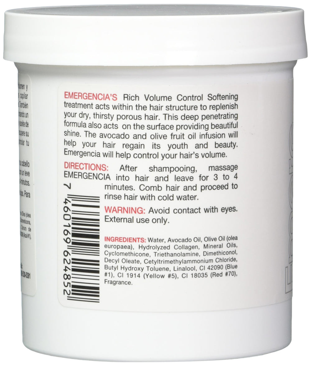 Emergencia mask applied in salon setting on mid-lengths, shows reduced volume benefit