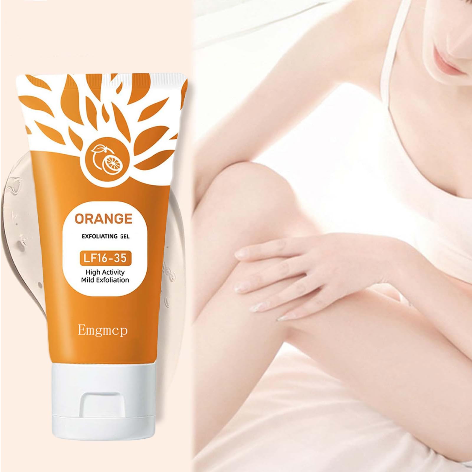 Emgmcp gel applied to face demonstrating gentle exfoliation and pore care