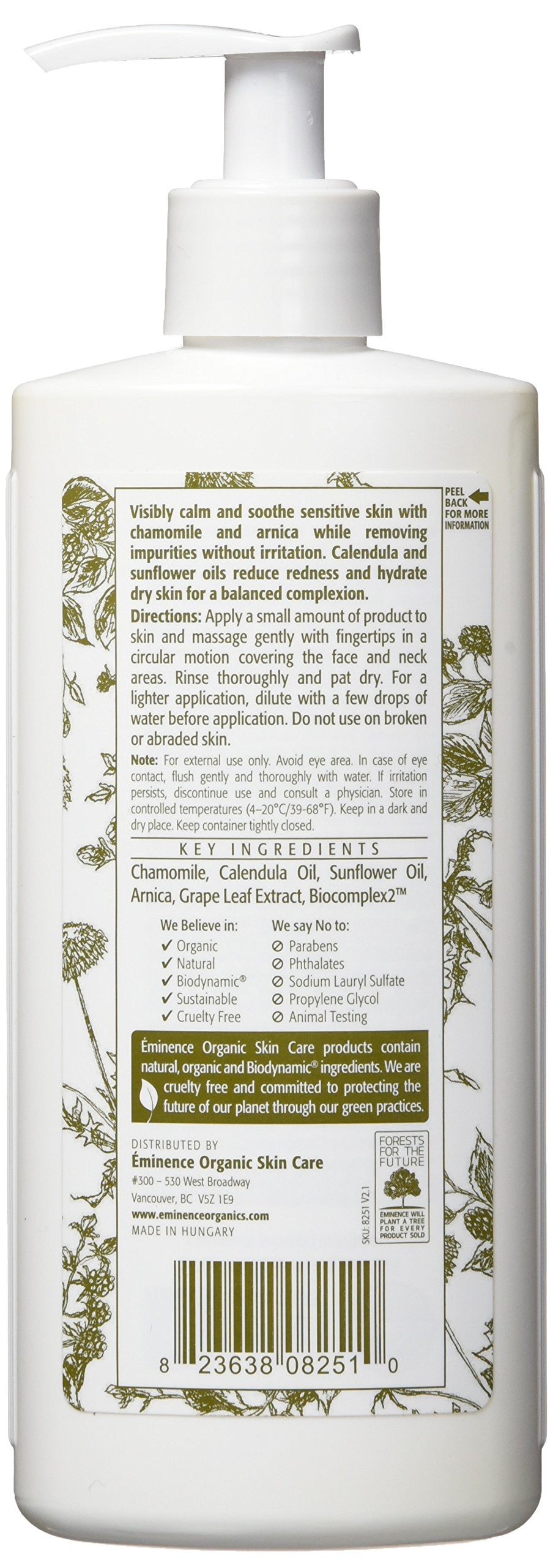 Eminence Calm Skin chamomile cleanser cream texture close-up illustrating gentle hydration