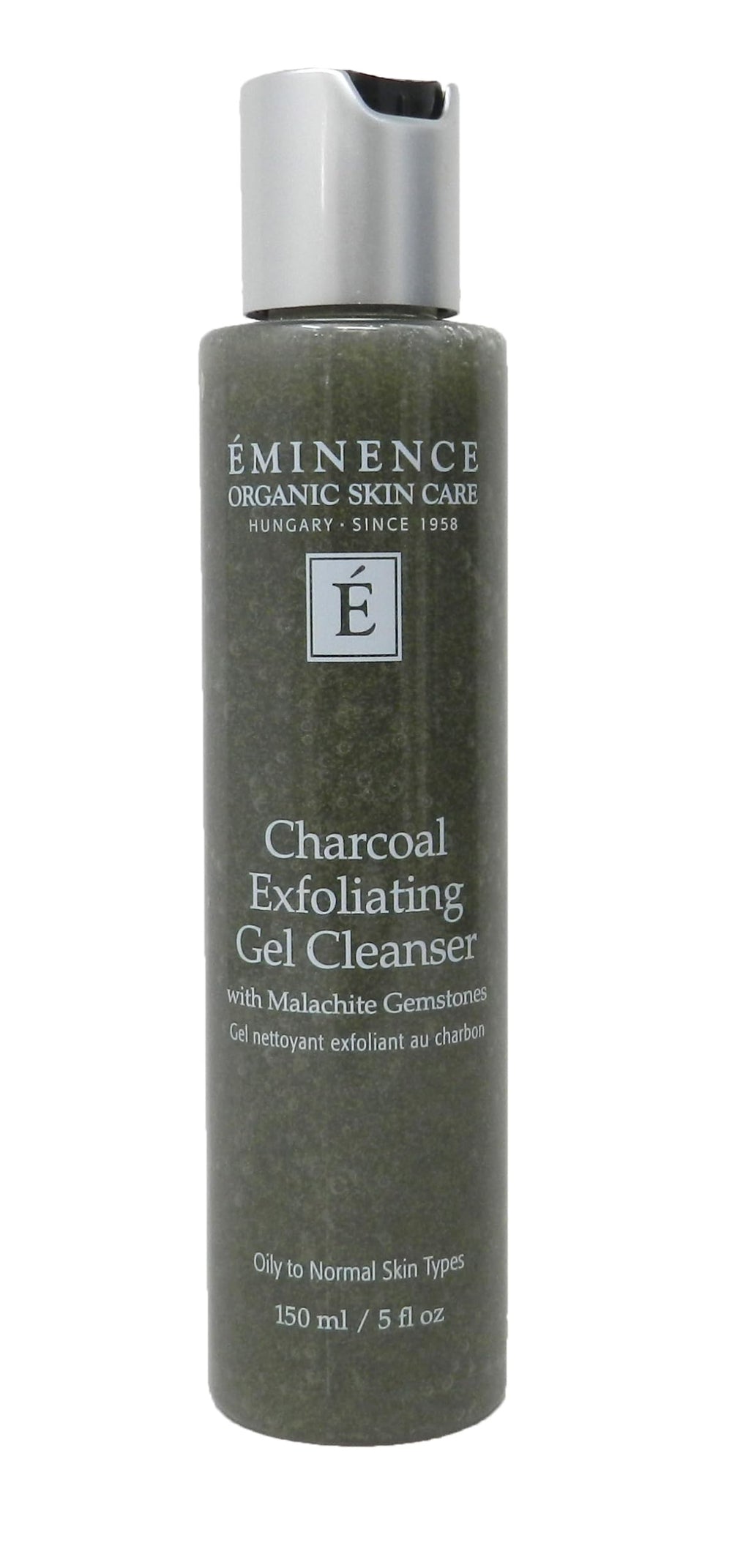 ÉMINENCE front bottle view showing sizing and label, clear product benefit