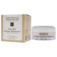 Eminence moisturizer on bathroom counter in routine setting for balanced skin