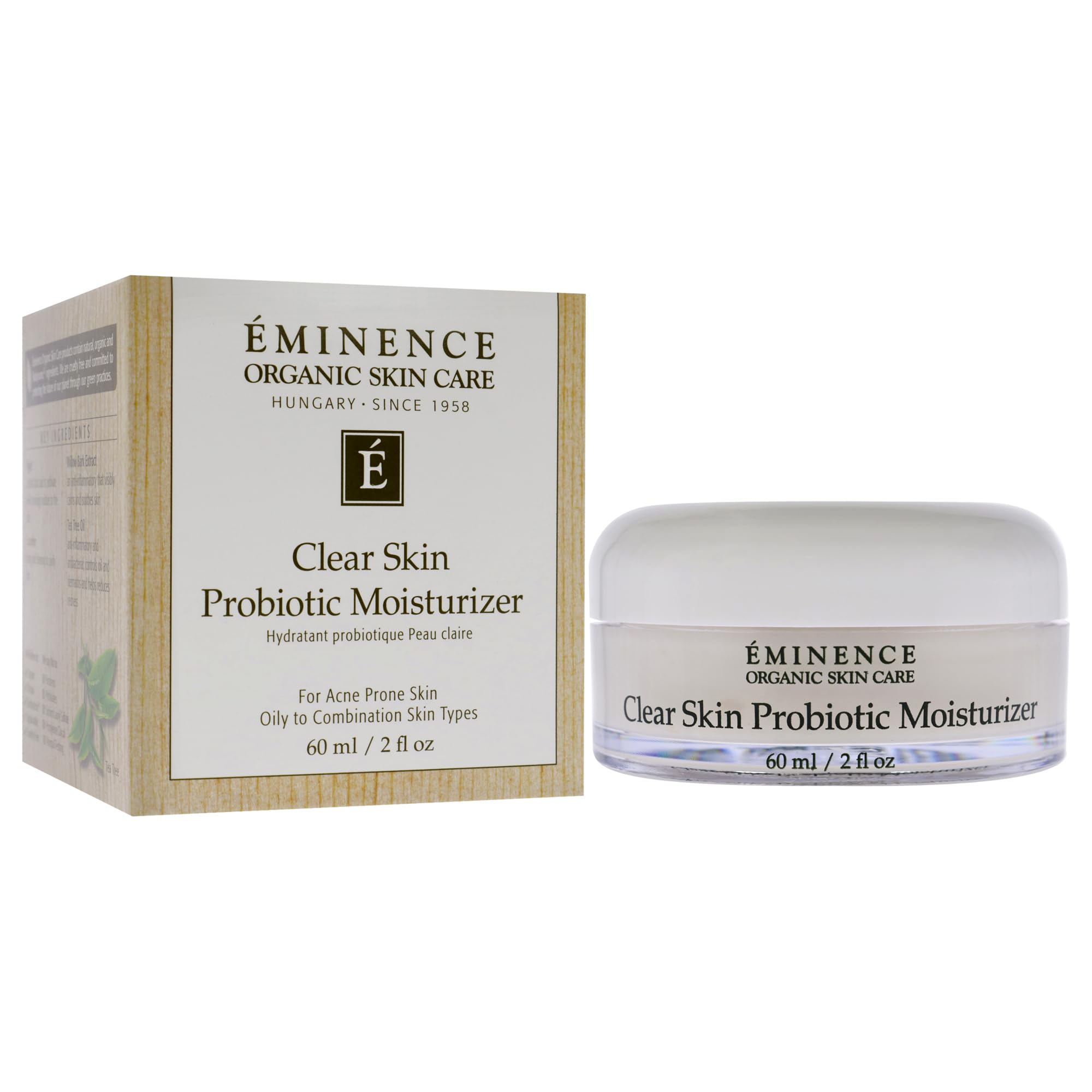 Eminence moisturizer in hand illustrating product size and easy application