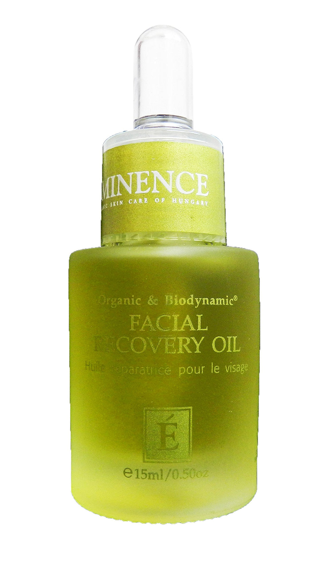 Eminence front bottle showing label and compact 0.5 oz size for portability and clarity