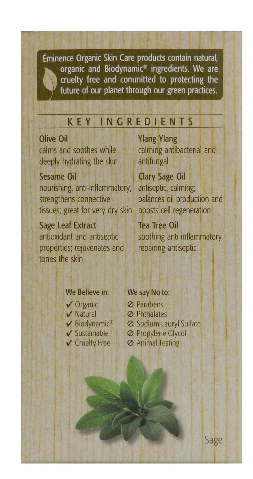 Eminence oil texture on hand highlighting lightweight finish and quick skin absorption