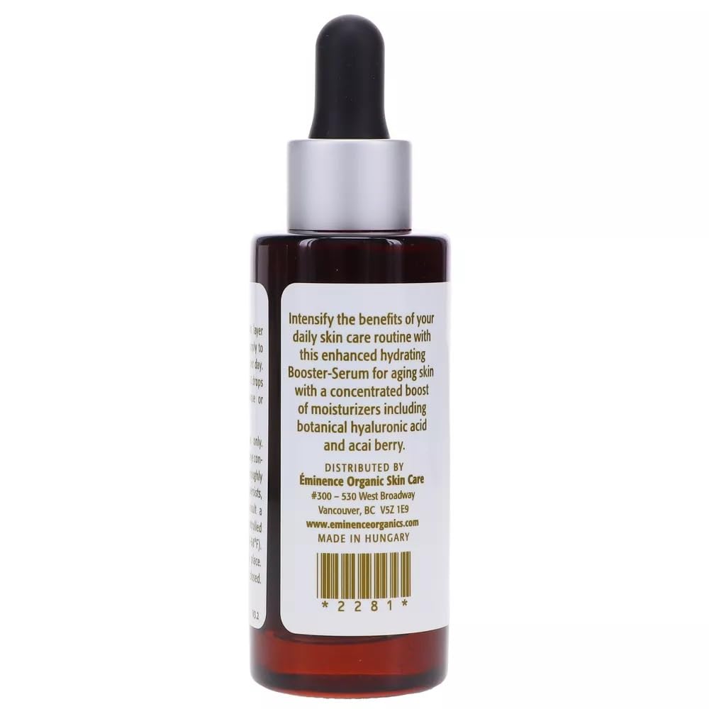 Eminence close label showing ingredients and quality reassurance benefit