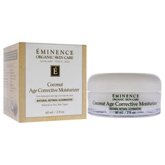 Open Eminence jar revealing smooth moisturizer, indicating easy application