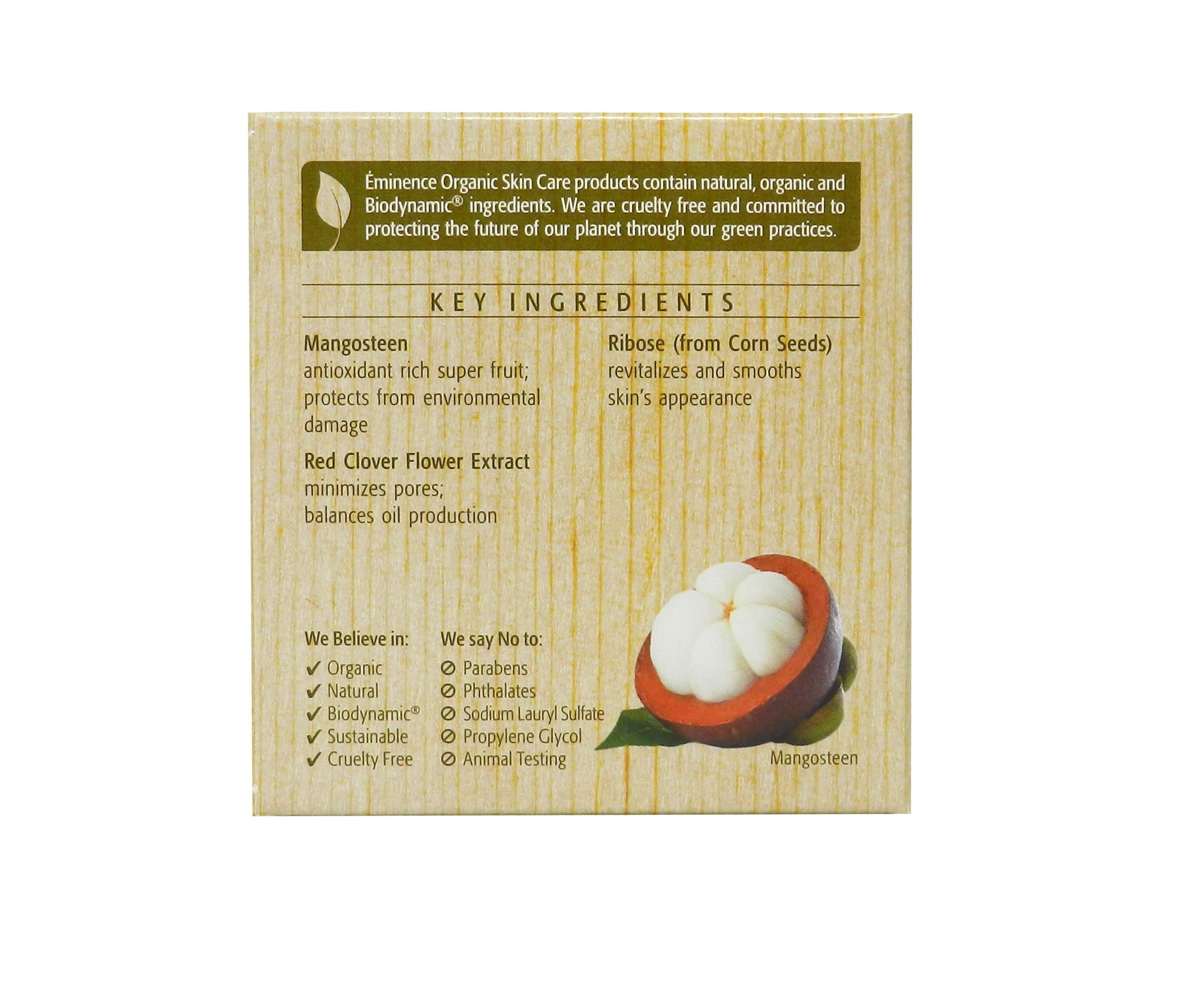 Eminence applying gel moisturizer to skin demonstrating quick absorption and matte result