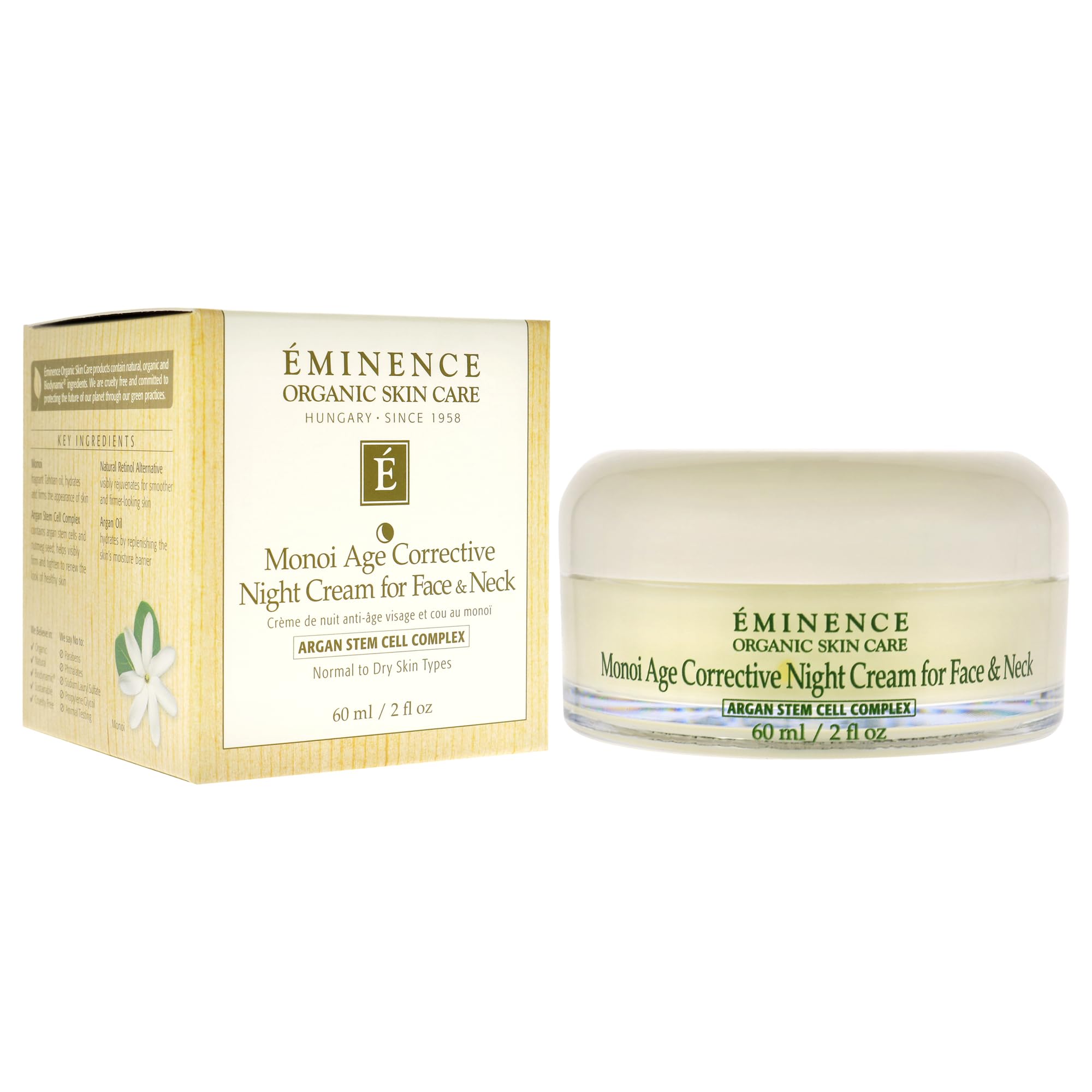 Eminence cream being smoothed on hand to demonstrate absorbency benefit
