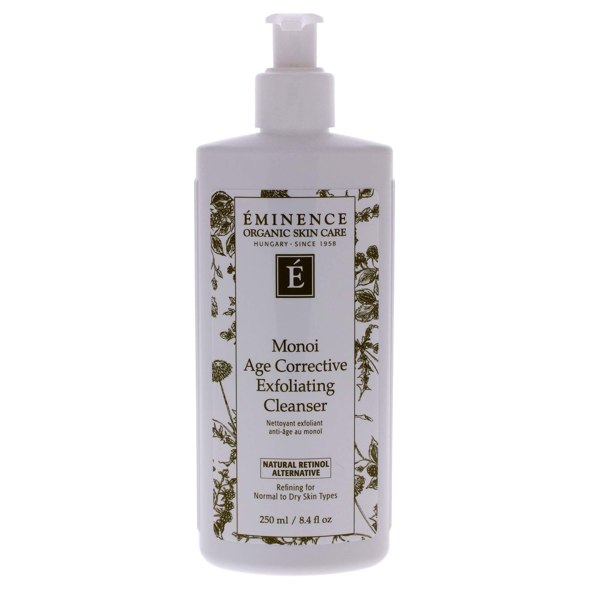 Eminence Monoi exfoliating cleanser front view showing label and nourishing benefits