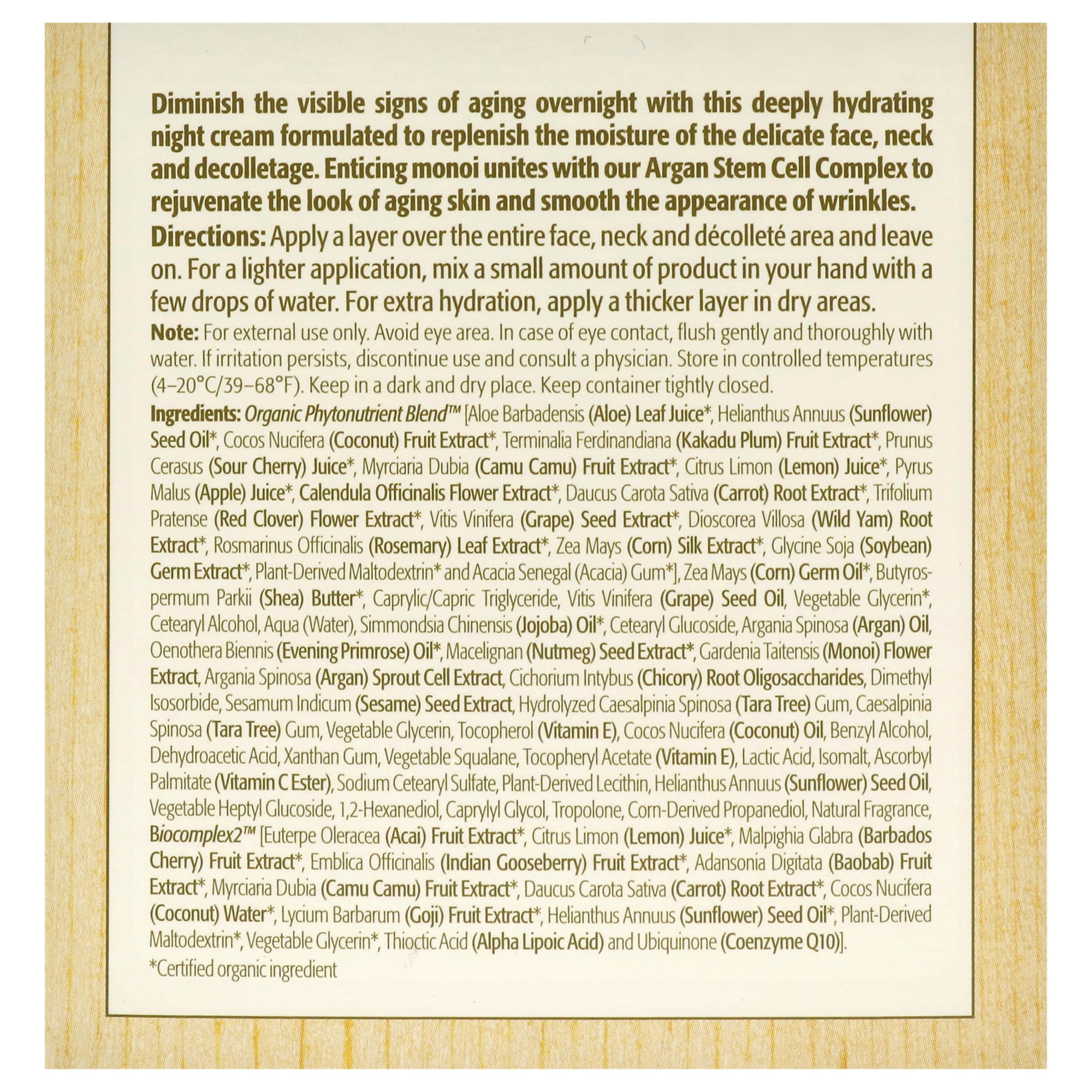 Eminence label close-up showing botanical ingredients and transparency benefit