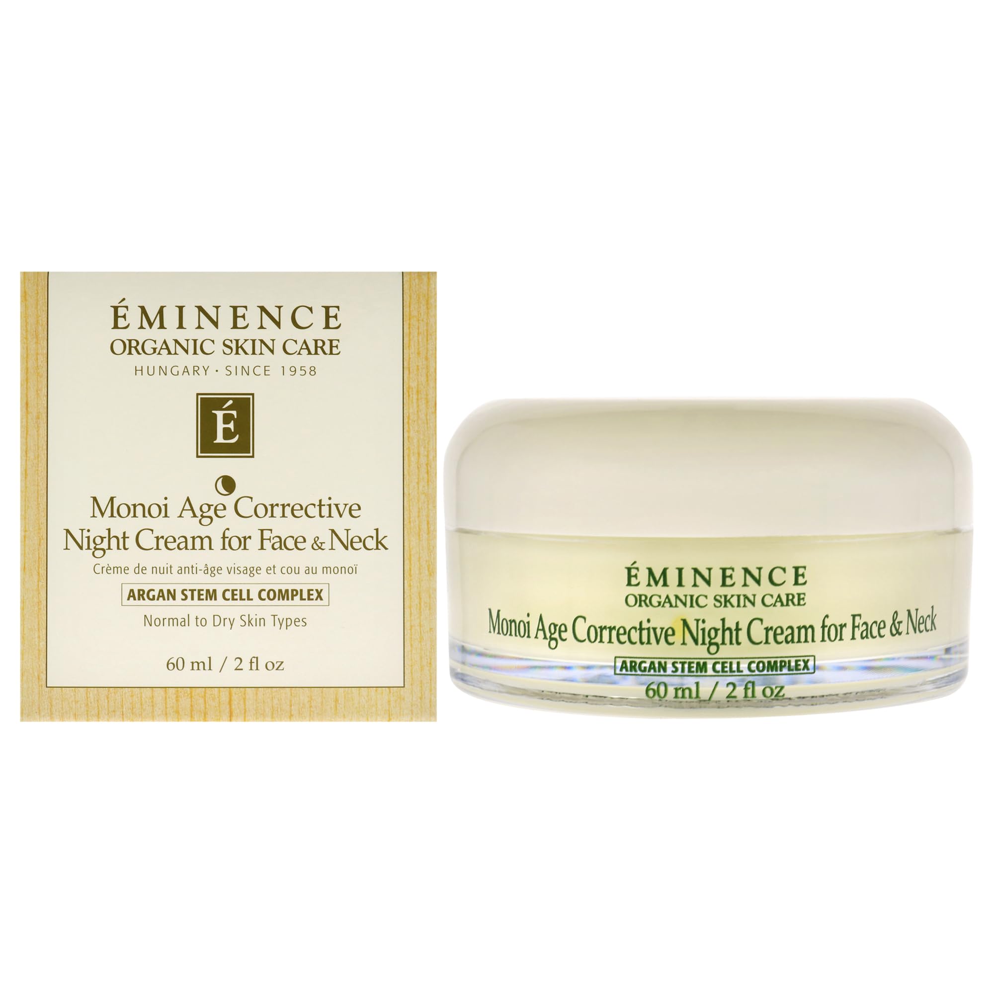 Eminence front packaging showing the night cream jar and brand clarity
