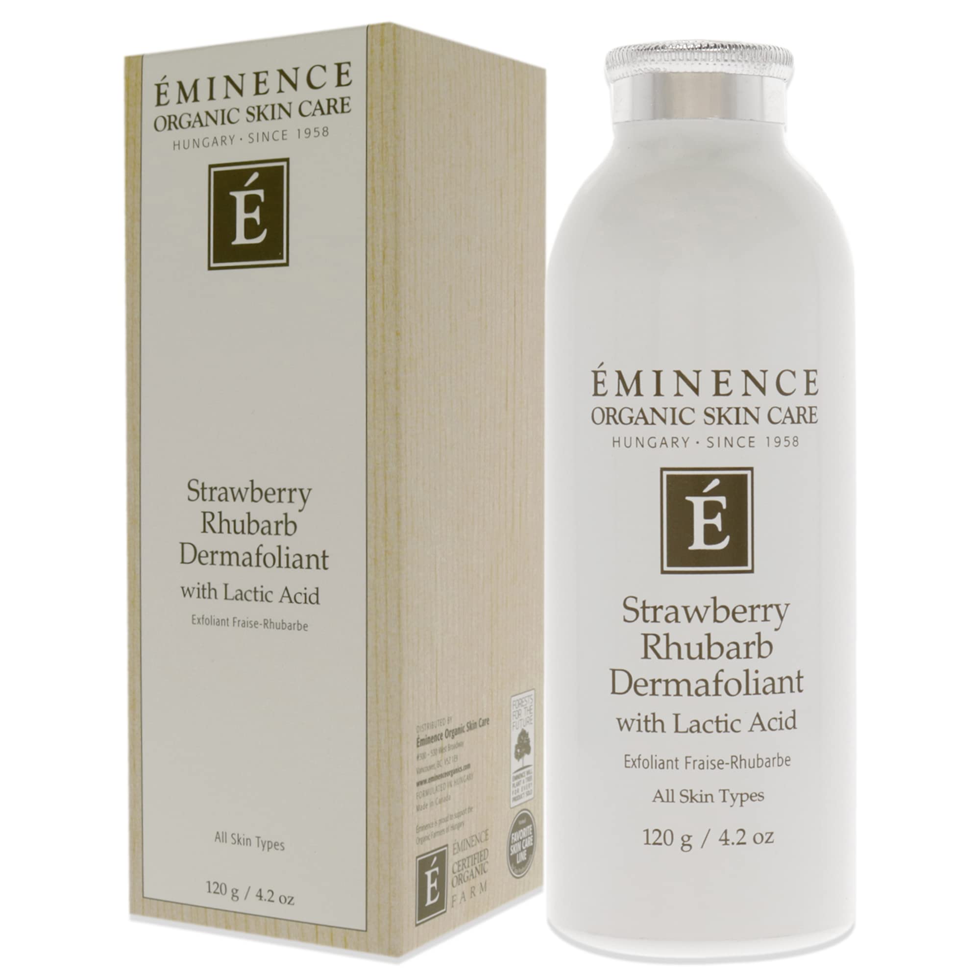 Eminence jar next to hand for scale to show 4.2 ounce travel-friendly size