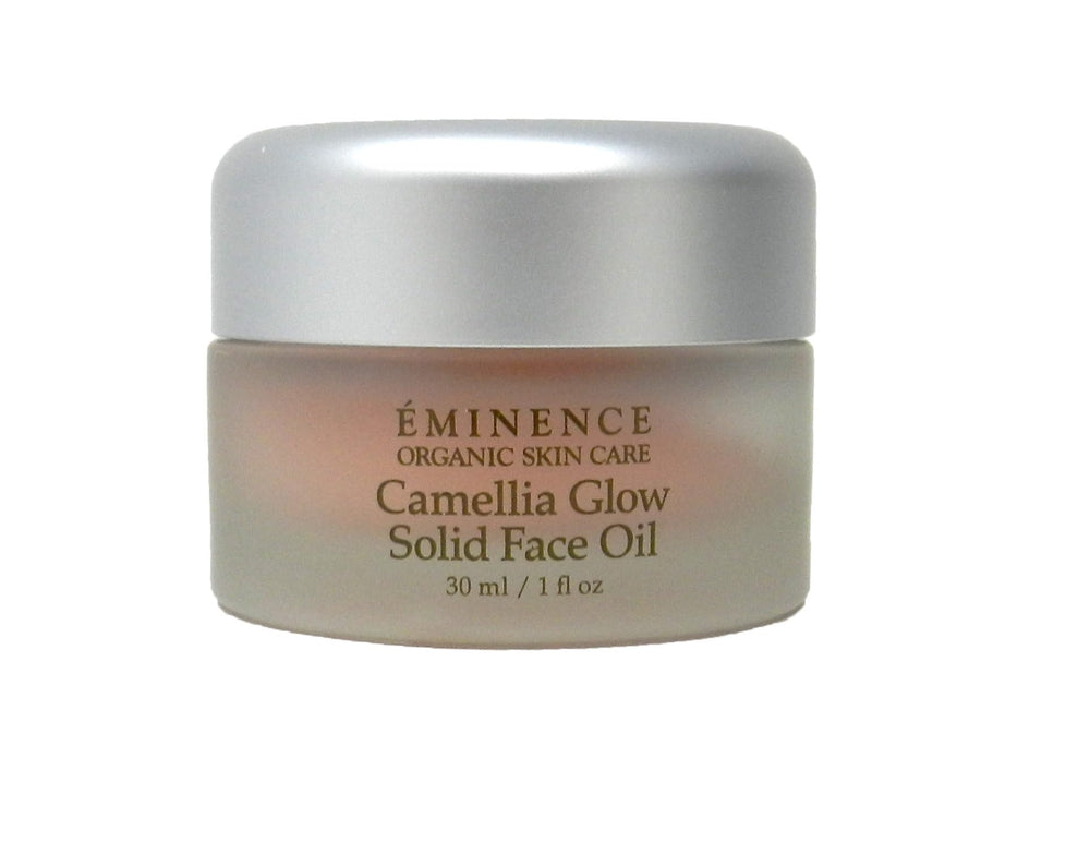 Eminence front packaging showing compact solid oil with travel benefit
