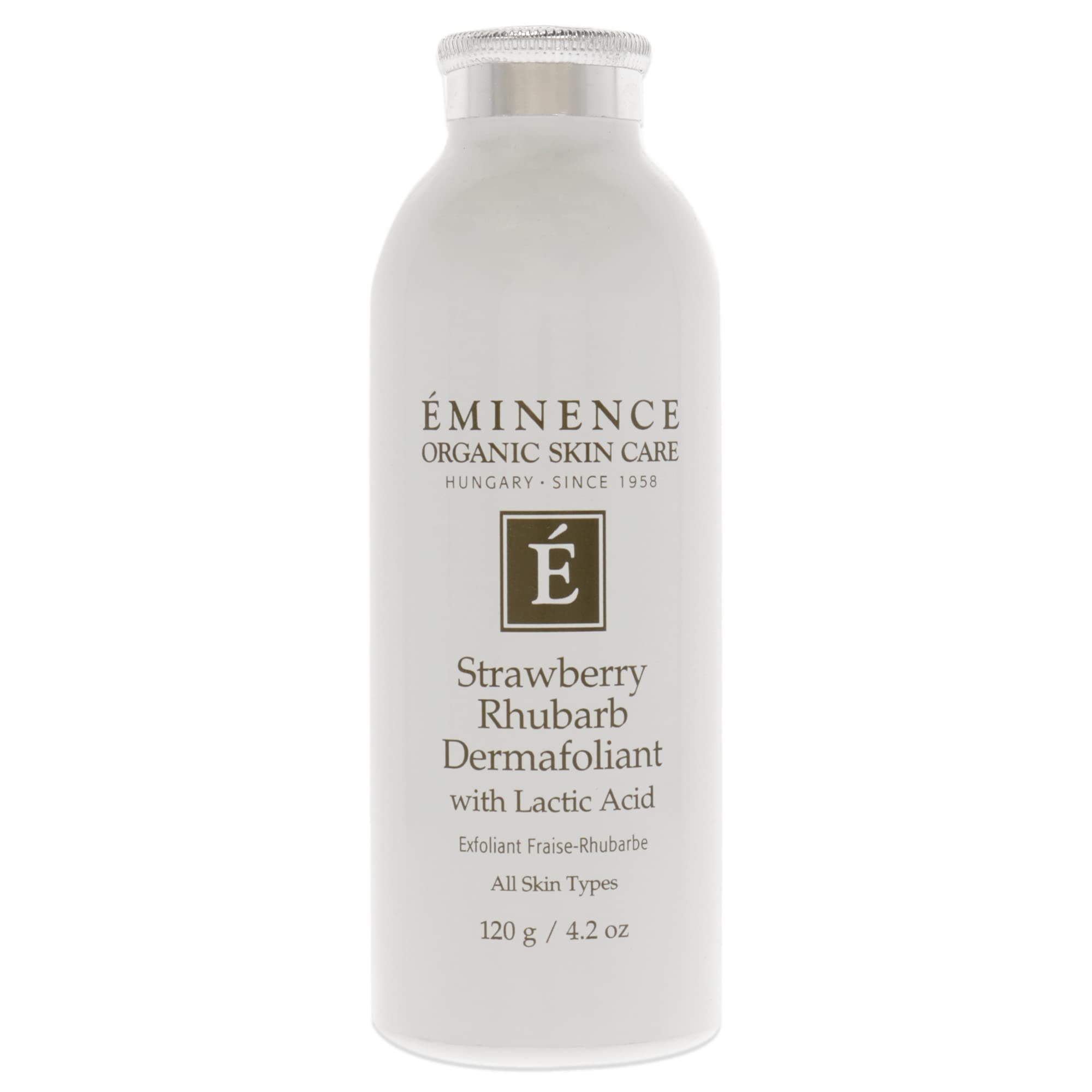 Eminence jar front view showing label and product size benefit of clear identification