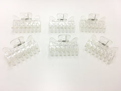 Emivery front packaging showing six clear mini hairpins and handy storage