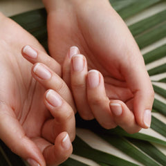 EMMA Beauty on a vanity with manicure tools conveying salon-level, gentle prep