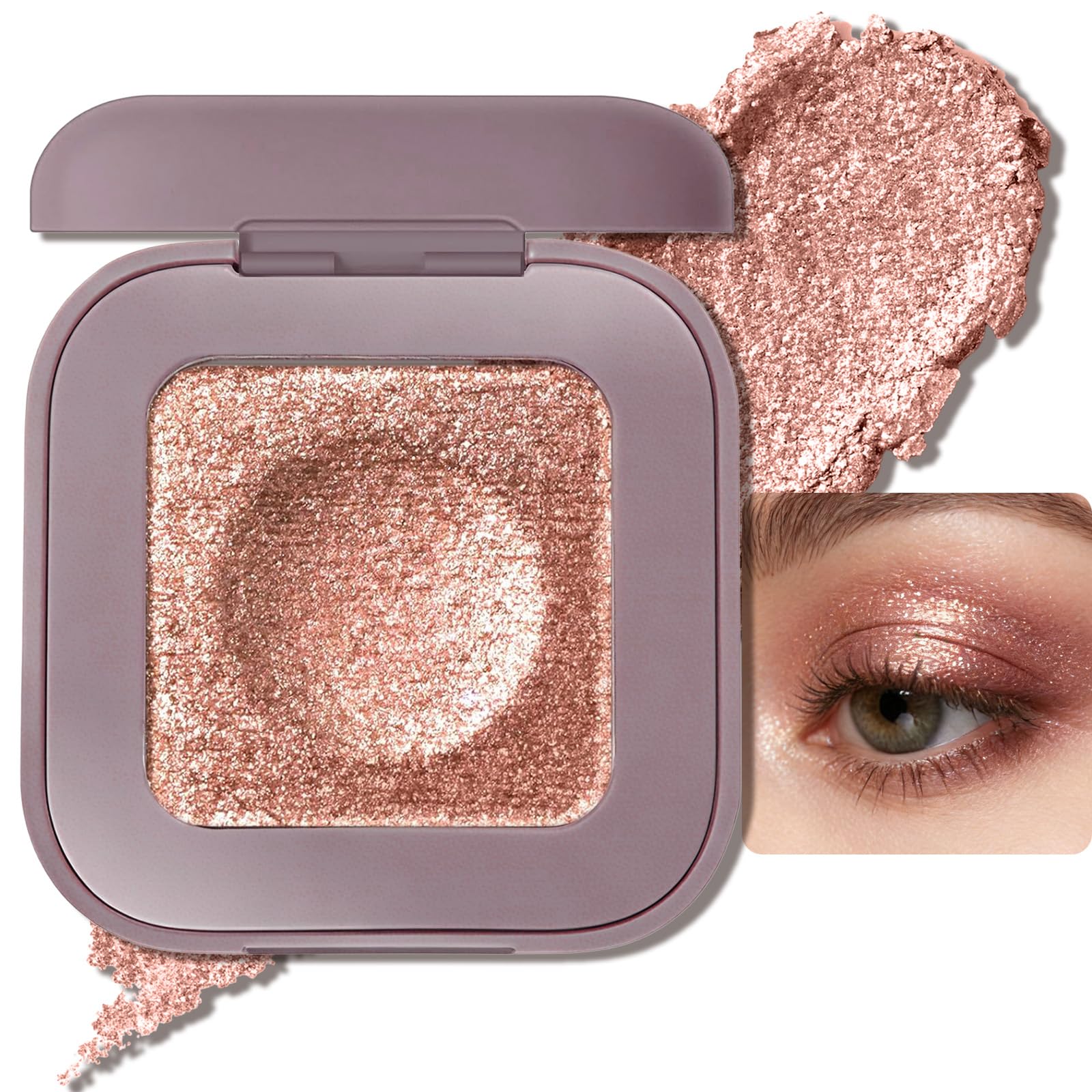 Enfuntins front pan showing champagne pink duochrome for portable shimmer