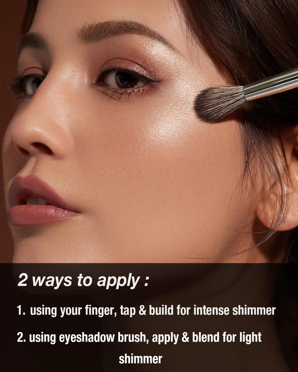 Enfuntins lifestyle evening look showing glamorous eye sparkle on model