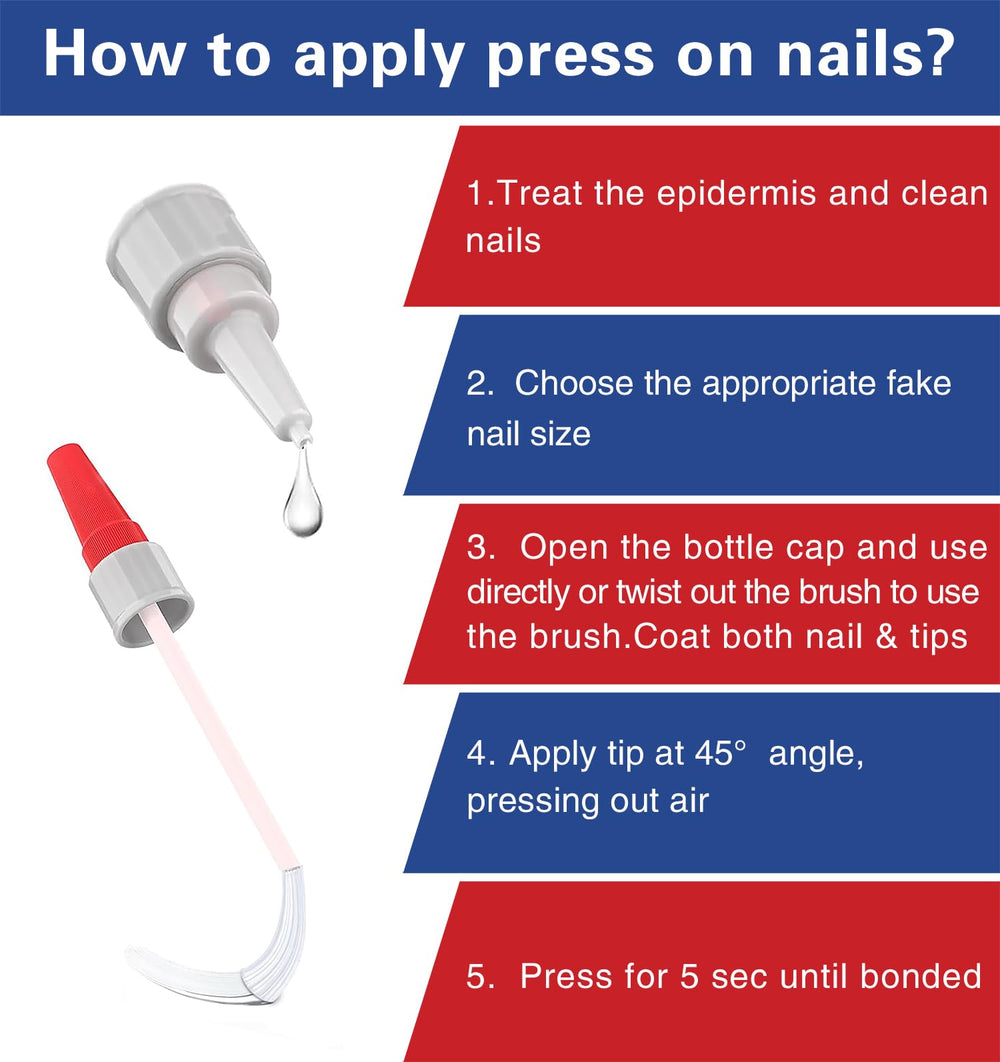 ENMEMO applied to press-on nail illustrating strong bond and natural look
