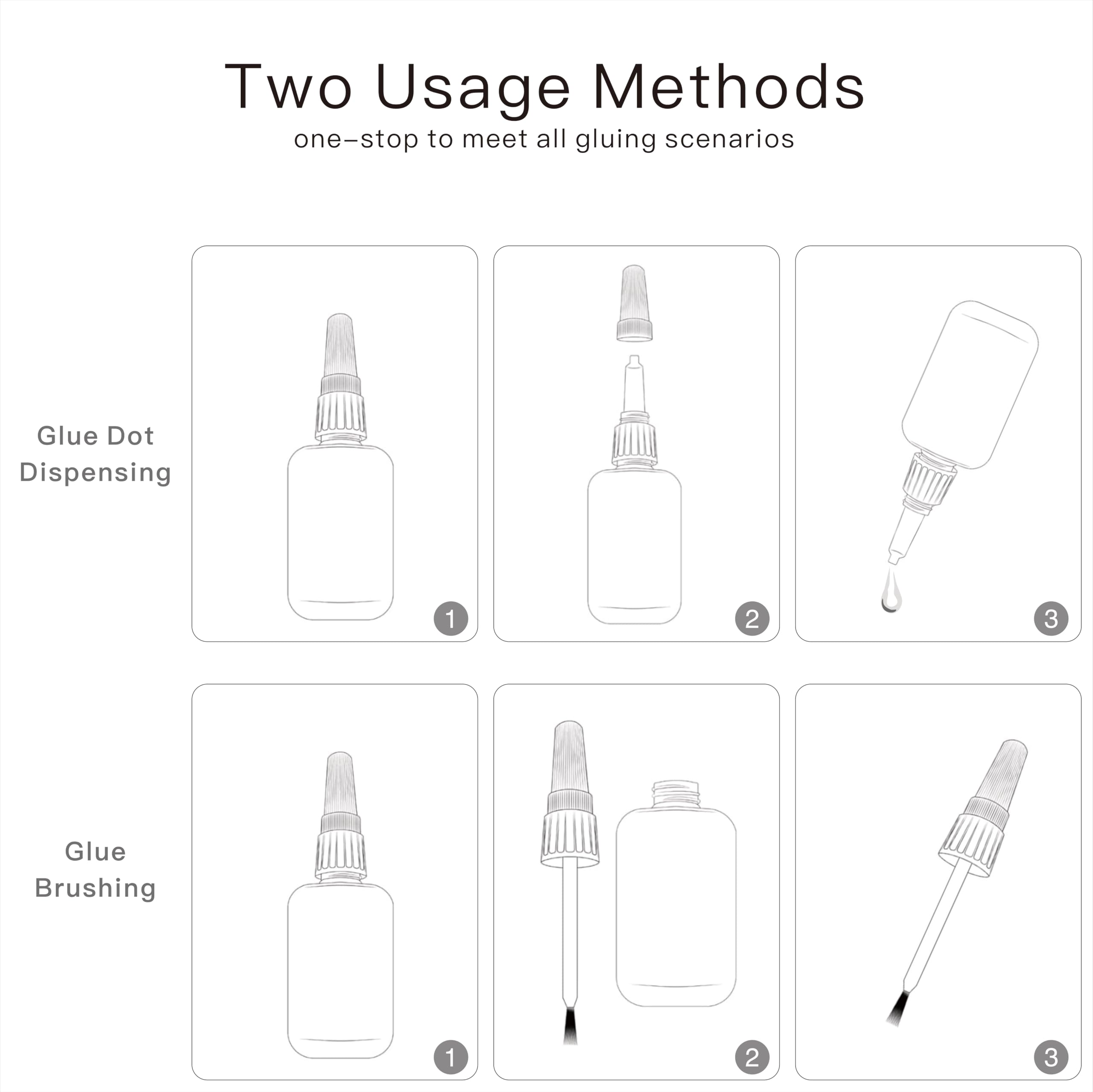 ENMEMO built-in brush close-up demonstrating even glue spread for tidy application