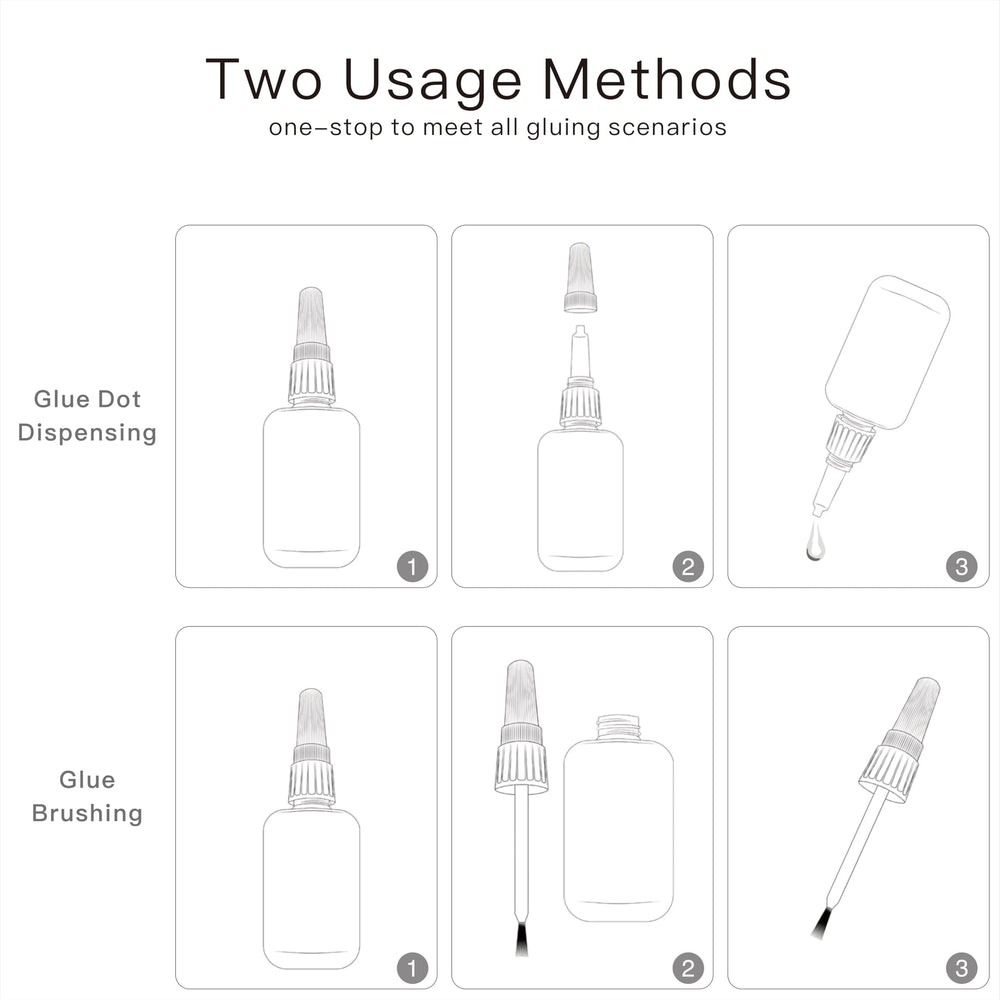 ENMEMO built-in brush close-up demonstrating even glue spread for tidy application
