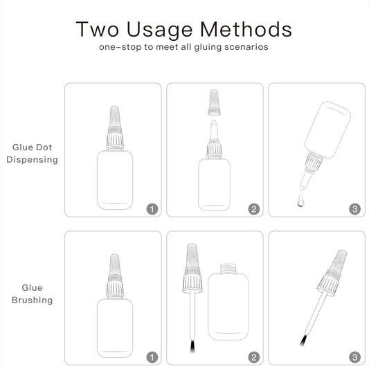 ENMEMO built-in brush close-up demonstrating even glue spread for tidy application