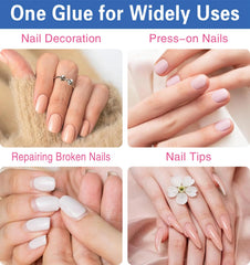 ENMEMO clear finish after application on nails demonstrating invisible bond