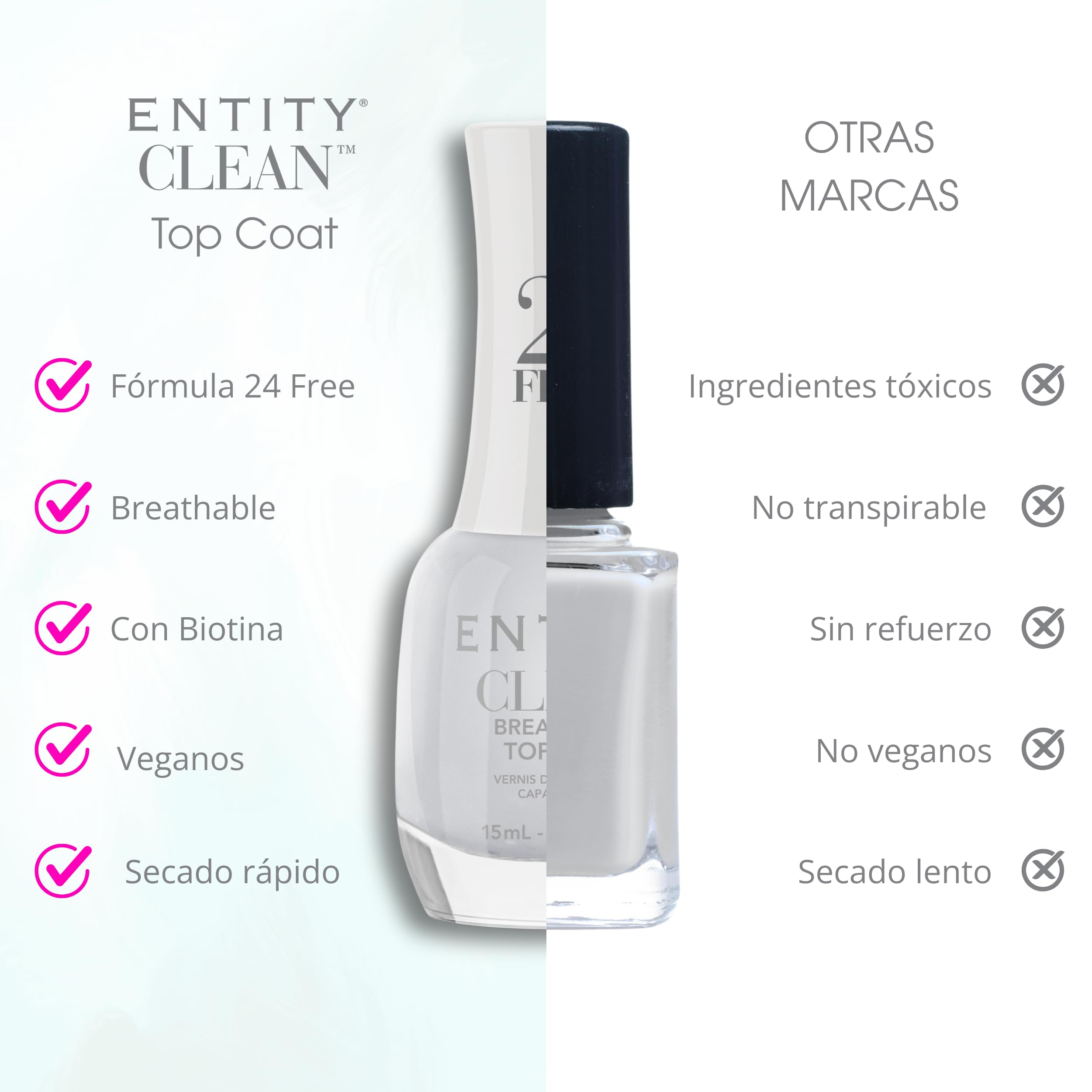Entity Clean label and certifications showing vegan and halal credentials