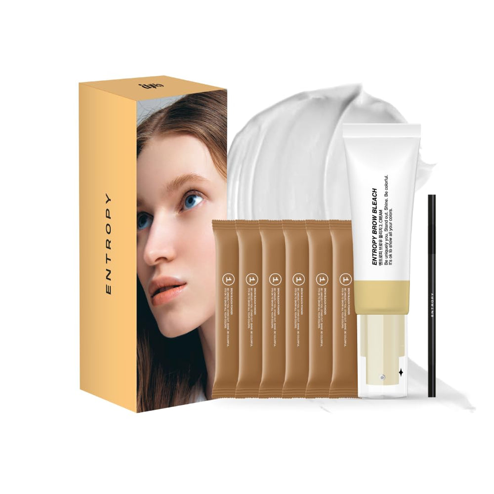 ENTROPY MAKE UP front packaging showing complete eyebrow bleach kit benefits