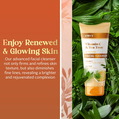 Envy cleanser pump and label detail highlighting clean-beauty ingredients and readability