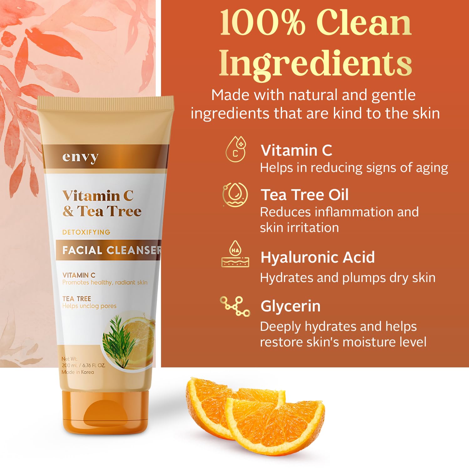 Envy cleanser being lathered in hand demonstrating easy use and quick rinsing