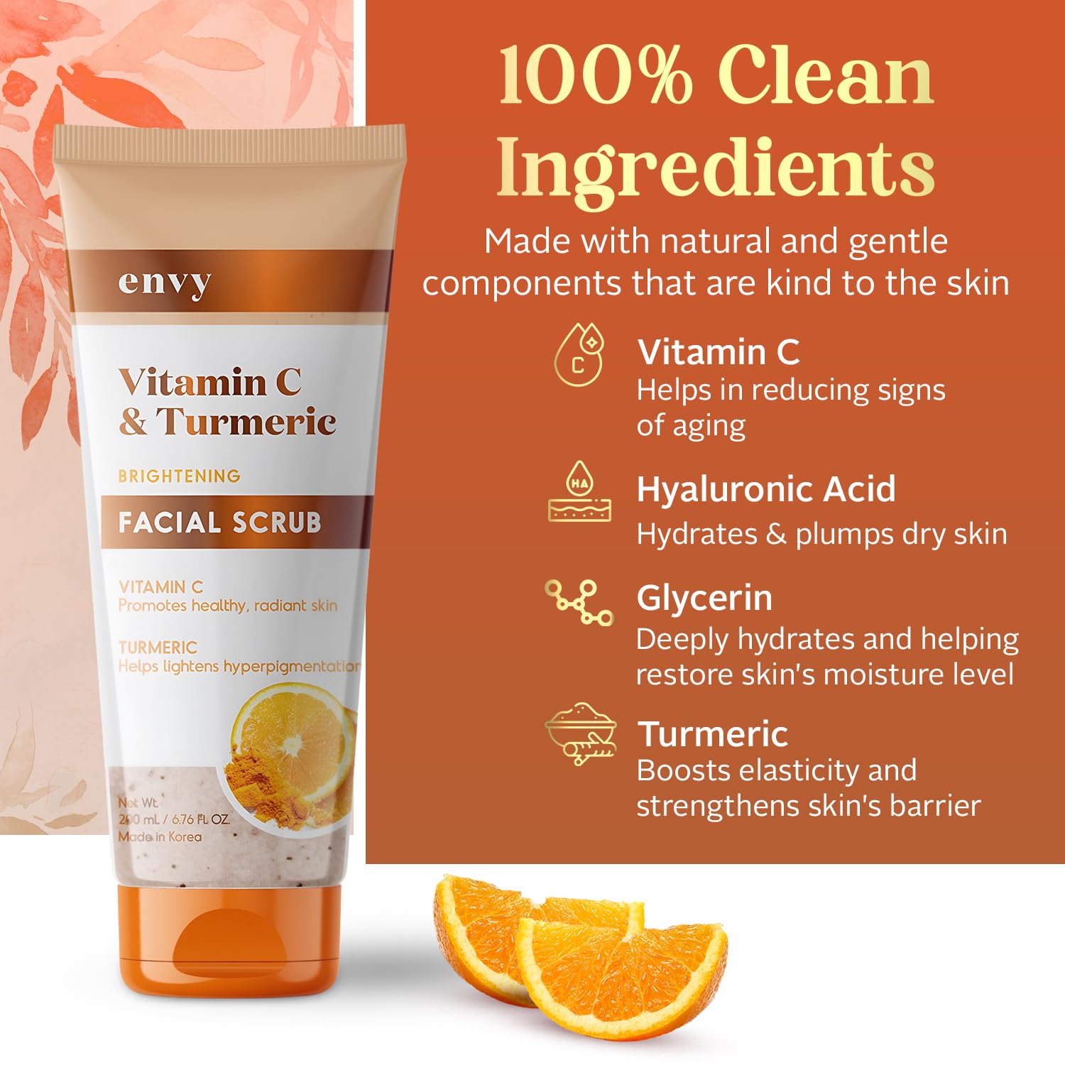Envy scrub in hand showing size and easy application benefit