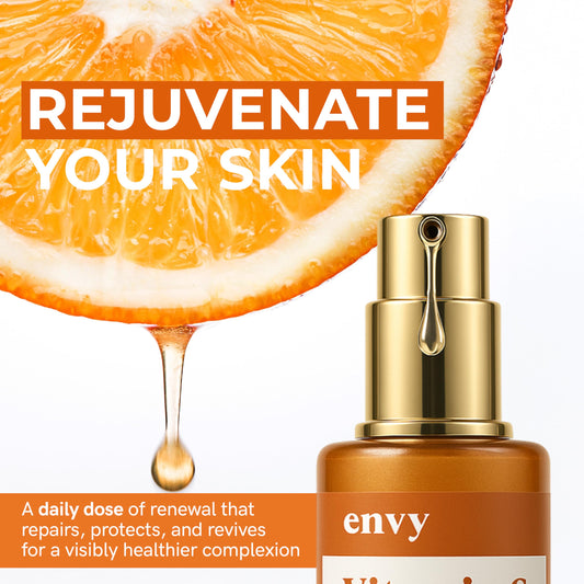 Envy dropper releasing clear serum texture demonstrating hydration benefit