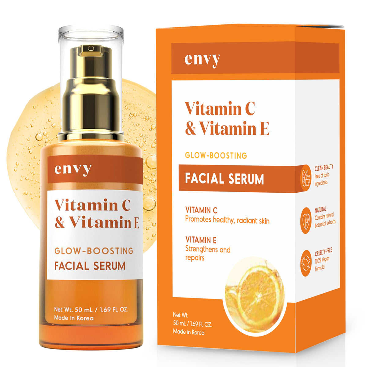 Envy front bottle showing label and elegant packaging for shelf appeal